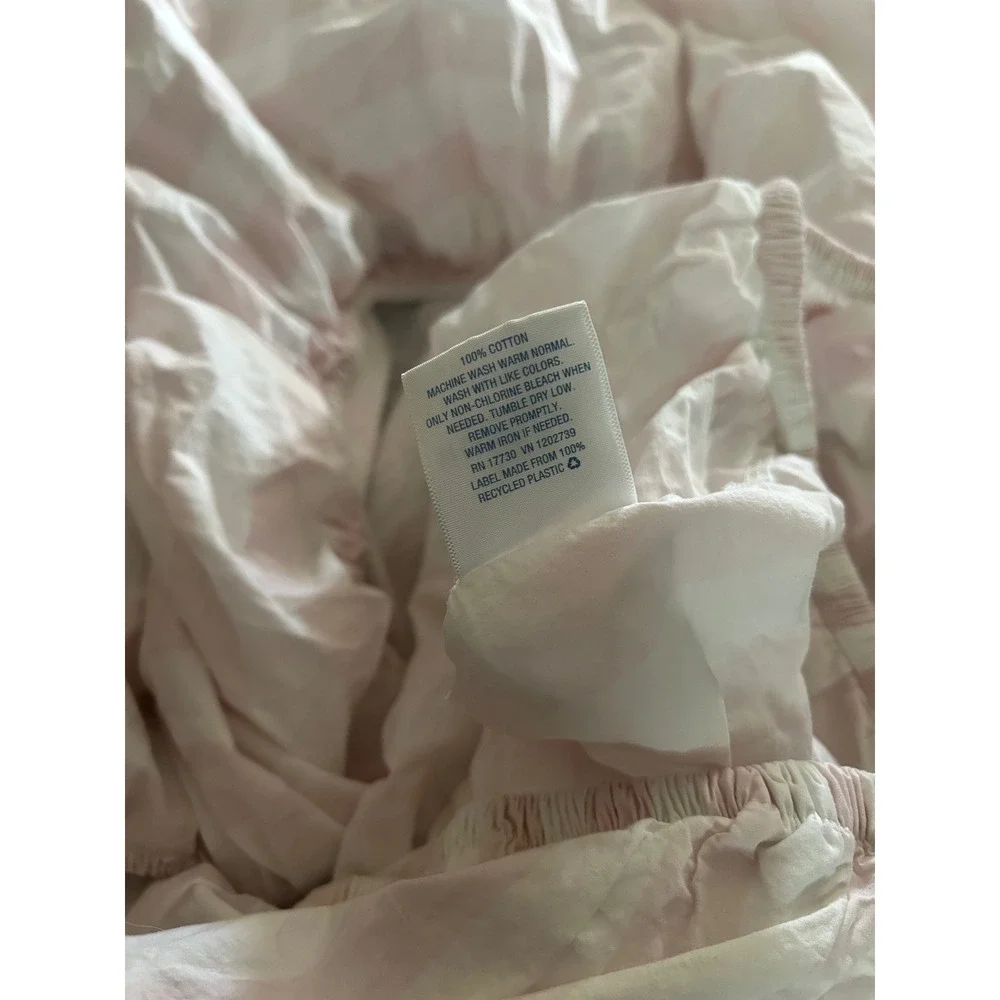 Simply Shabby Chic Pink White Striped Fitted Sheet 100% Cotton Cottagecore
